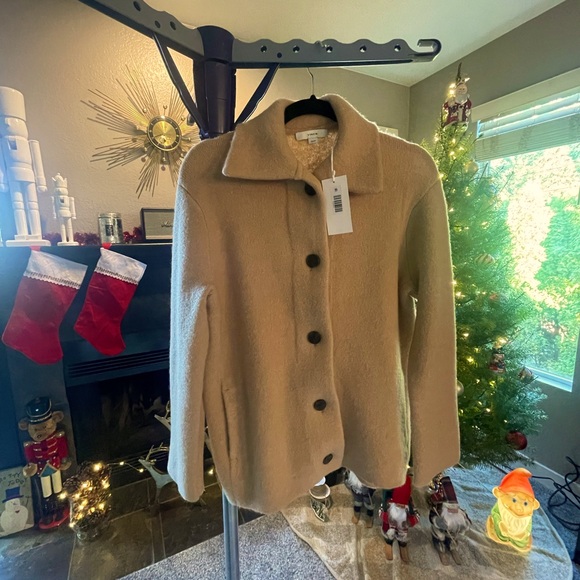 Vince Alpaca Collar Button Cardigan Shirt - Picture 2 of 5